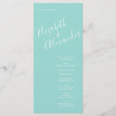 Peach & Aqua Peony & Roos Floral Wedding Programs Menu (Voorkant)