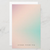 Peach Aqua Tie Dye inspirerend droomcitaat Briefpapier (Voorkant / Achterkant)