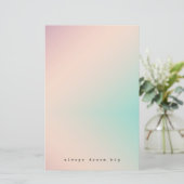 Peach Aqua Tie Dye inspirerend droomcitaat Briefpapier (Staand voorkant)