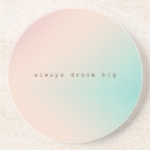 Peach Aqua Tie Dye Ombre inspirerend droomcitaat Zandsteen Onderzetter (Voorkant)
