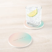 Peach Aqua Tie Dye Ombre inspirerend droomcitaat Zandsteen Onderzetter (Zijkant)