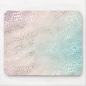 Peach Aqua Tie Dye Silver Leopard Print Muismat (Voorkant)