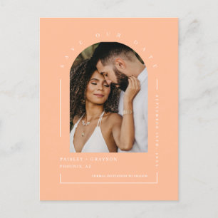 Peach Arch Foto QR Code Save Our Date Briefkaart