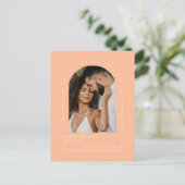 Peach Arch Foto QR Code Save Our Date Briefkaart (Staand voorkant)