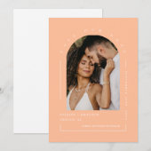 Peach Arch Foto QR Code Save Our Date Kaart (Voorkant / Achterkant)
