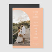 Peach Arch Photo Save the Date Magnetische Kaart (Voorkant / Achterkant)