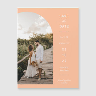Peach Arch Photo Save the Date Magnetische Kaart