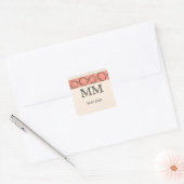 Peach Art Deco Circles Monogram Sticker (Envelop)