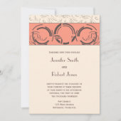 Peach Art Deco Circles Weddenschap Kaart (Voorkant)