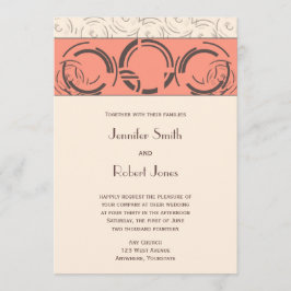 Peach Art Deco Circles Weddenschap Kaart
