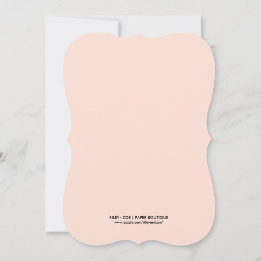  Peach Art Deco Jubileum Partij Kaart (Achterkant)