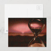 Peach Artistic Sunrise with Hourglass Briefkaart (Voorkant / Achterkant)