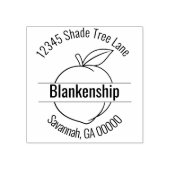 Peach Artwork Round Address Name Custom Rubberstempel (Afrduk)