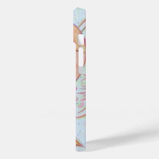 Peach Awareness Lint Engel Custom iPhone Case (Achterkant / Links)