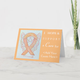 Peach Awareness Ribbon Angel Art Wenskaarten Kaart