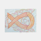 Peach Awareness Ribbon Angel Hope and Cure Blanket Fleece Deken (Voorkant (Horizontaal))