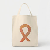 Peach Awareness Ribbon Custom Art Canvas tas (Voorkant)