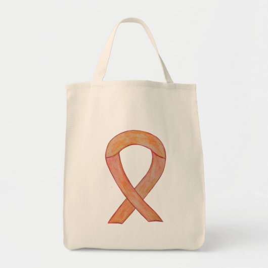 Peach Awareness Ribbon Custom Art Canvas tas (Voorkant)