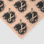 Peach Awareness Ribbon Grunge Heart Tissuepapier (Detail)