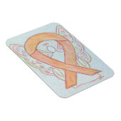 Peach Awareness Ribbon Guardian Angel Gift Magnets Magneet (Rechterzijde)