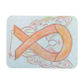 Peach Awareness Ribbon Guardian Angel Gift Magnets Magneet (Horizontaal)