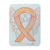 Peach Awareness Ribbon Guardian Angel Gift Magnets Magneet (Verticaal)