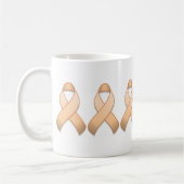 Peach Awareness Ribbon Mok (Links)