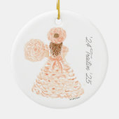 Peach Azalea Trail Maid Keramisch Ornament (Achterkant)