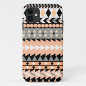 Peach Aztec Black Case-Mate iPhone Case (Achterkant)