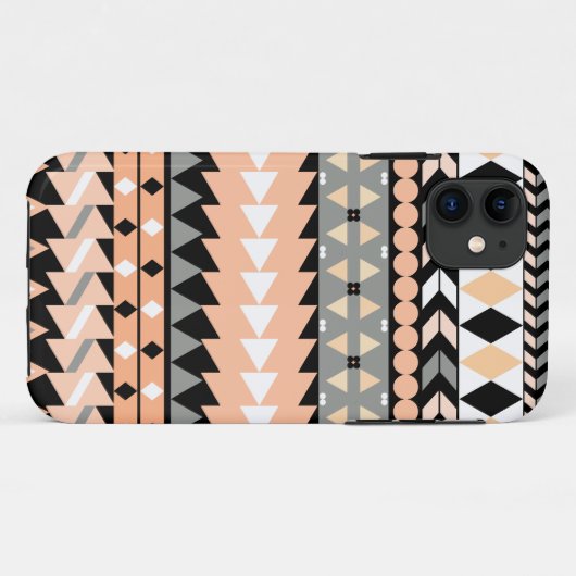 Peach Aztec Black Case-Mate iPhone Case (Achterkant (horizontaal))