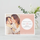 Peach Aztec Pattern | De datumbekendmaking opslaan Kaart (Staand voorkant)