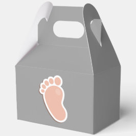 Peach Baby Footprint Baby shower Bedankdoosjes