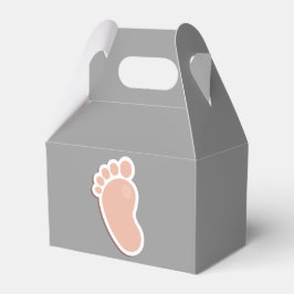 Peach Baby Footprint Baby shower Bedankdoosjes