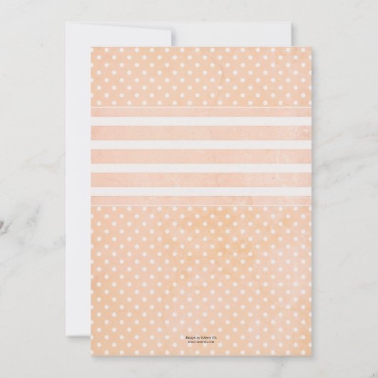 Peach Baby Girl Foto geboortedatum Kaart (Achterkant)