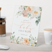 Peach Baby in bloei meisje Baby shower welkom Reclamebord Met Voetstuk (Insitu)