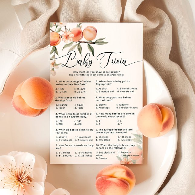 Peach baby shower baby trivia spel (Creator heeft geüpload)