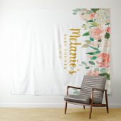Peach Baby shower Backdrop, Photo Booth Prop Wandkleed (In Situ (horizontaal))