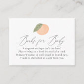 Peach Baby shower Boeken voor Baby Informatiekaartje (Voorkant)
