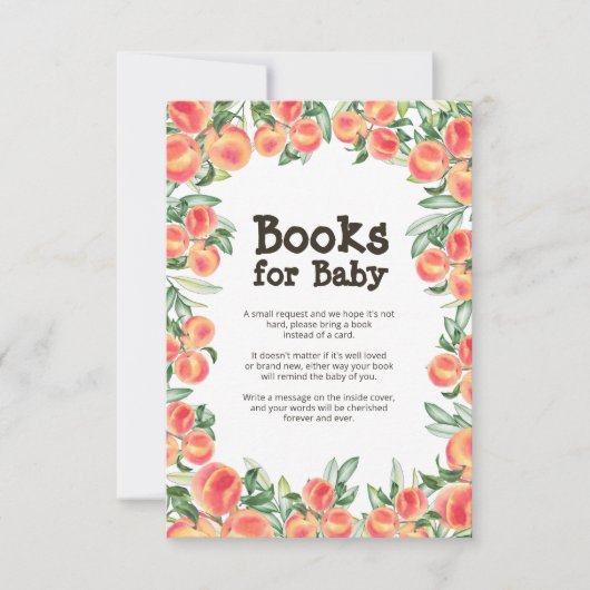 Peach Baby shower Book Request Enclosure Card Kaart (Voorkant)