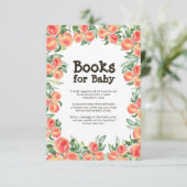 Peach Baby shower Book Request Enclosure Card Kaart (Staand voorkant)
