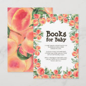 Peach Baby shower Book Request Enclosure Card Kaart (Voorkant / Achterkant)