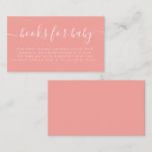 Peach Baby Shower Books For Baby Informatiekaartje (Voorkant / Achterkant)