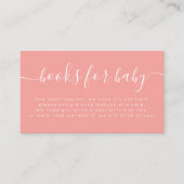 Peach Baby Shower Books For Baby Informatiekaartje (Voorkant)
