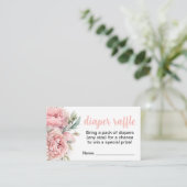 Peach baby shower diaper omhullingskaarten informatiekaartje (Staand voorkant)