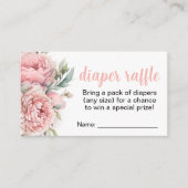 Peach baby shower diaper omhullingskaarten informatiekaartje (Voorkant)