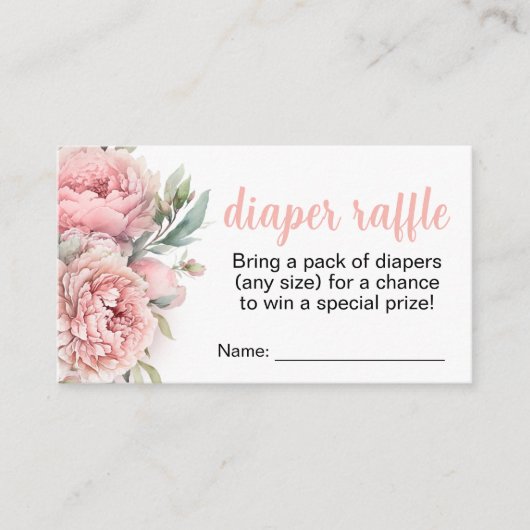 Peach baby shower diaper omhullingskaarten informatiekaartje (Voorkant)