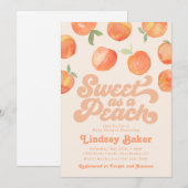 Peach Baby shower Invitation | Baby Peach Kaart (Voorkant / Achterkant)