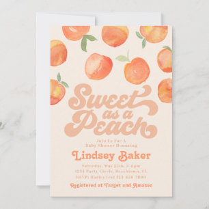 Peach Baby shower Invitation   Baby Peach Kaart