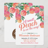 Peach Baby shower Invitation Kaart (Voorkant / Achterkant)