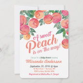 Peach Baby shower Invitation Kaart (Voorkant)